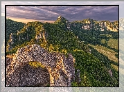 Góry, Skały, Drzewa, Lasy, Ruiny, Zamek, Castle Sulov, Powiat Bytca, Słowacja