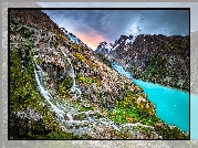 Chile, Patagonia, Góry, Jezioro, Park Narodowy Kawesqar