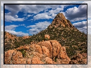 Góry, Skały, Granite Dells, Rośliny, Prescott, Arizona, Stany Zjednoczone
