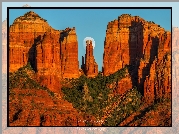 Stany Zjednoczone, Arizona, Skały, Cathedral Rock, Księżyc